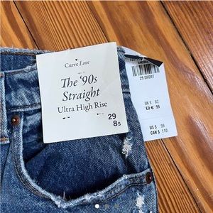 NWT Abercrombie curve love 90s straight ultra high rise sz 8/29 petite